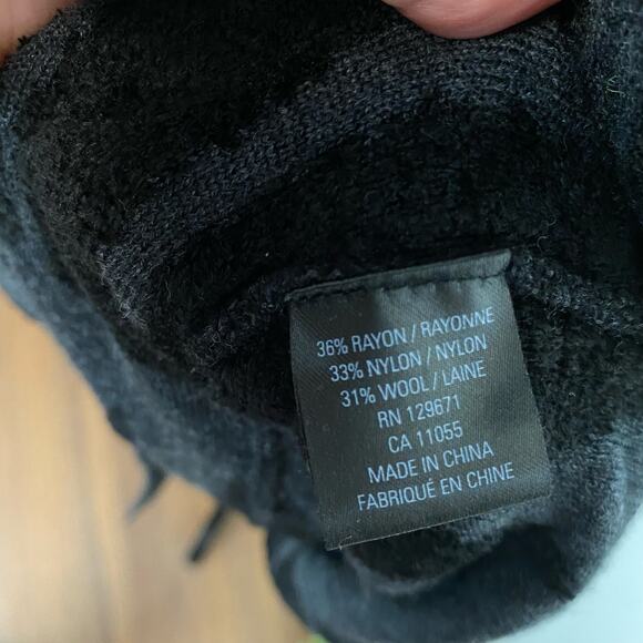 Skull Cashmere Black Belinda Asymmetrical Long Sleeve Wool Sweater Dress Small - Picture 7 of 10